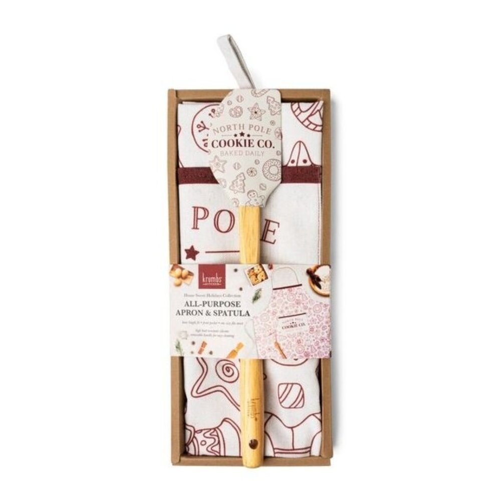 Holidays All-Purpose Apron & Spatula Set North Pole GREAT GIFT!